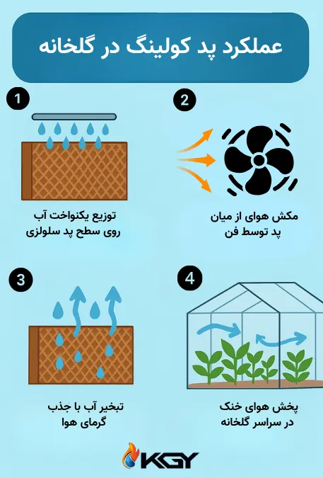 پد سلولزی گلخانه | صفر تا صد نصب و نگهداری سیستم سرمایش تبخیری 2 کولاک گستر یزد