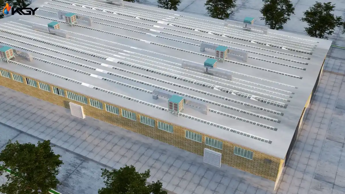 ۷ روش مؤثر نصب کولر آبی صنعتی برای خنکسازی سولهها 5 نصب کولر آبی در سوله