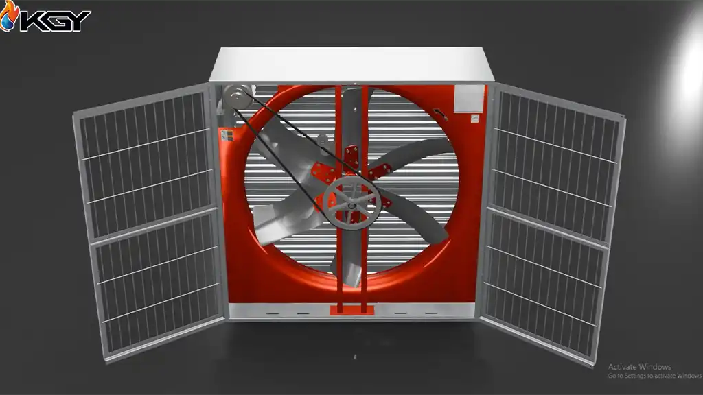 هواکش صنعتی 140×140 تسمهای دمپر اتوماتیک 2 مکنده صنعتی