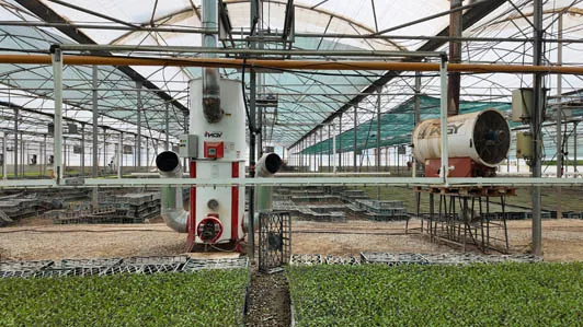 پروژه های اجرایی گلخانه ها 10 هیترهای نصب شده در گلخانه