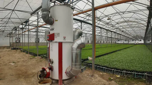 گلخانه دارای بخاری