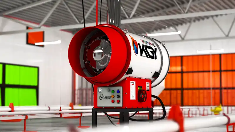 بخاری صنعتی با قابلیت نصب داخل سالن و ورودی هوای احتراق مجزا