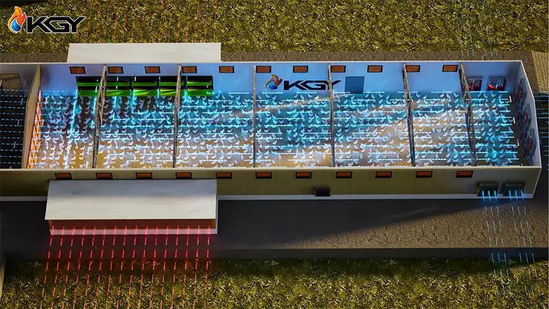 پنجره اینلت 60×30 تمام ABS 3 پنجره اینلت در سالن مرغداری