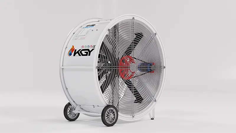 فن گلخانه 140 سانتیمتری 3 فن صنعتی چرخ دار