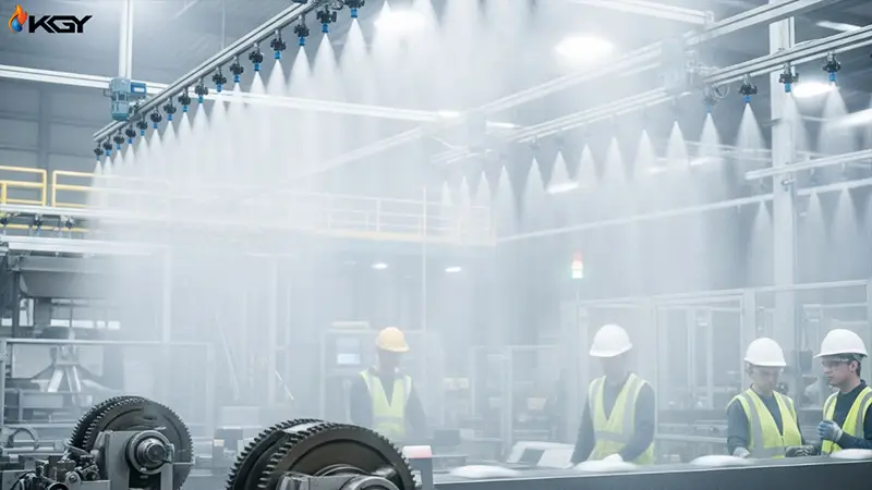 مزایای شگفتانگیز استفاده از سیستم مه پاش صنعتی در کارخانهها 3 سیستم مه پاش